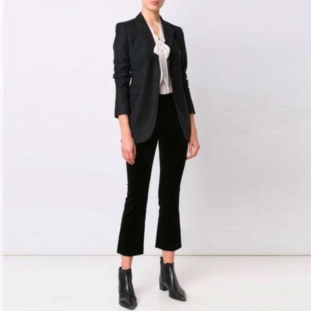 FRAME - Atelier - Le Crop High Rise Velvet Pants - Noir (Black)